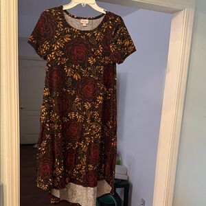 LuLaRoe Black and Red Floral High Low Carly Dress